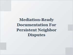 Guidelines for Dispute Mediation Evidence