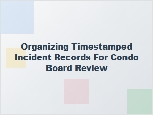 Guidelines for Organizing Incident Records for Review