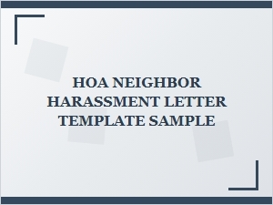 Hoa Neighbor Harassment Letter Template Guide