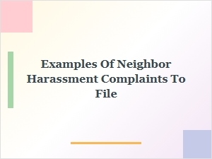 Types of Neighbor Harassment Complaints
