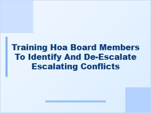 Conflict Prevention Training for Hoa Boards