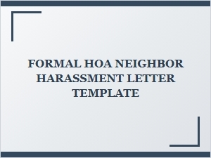 Hoa Neighbor Complaint Letter Template