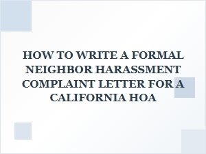 Hoa Harassment Complaint Letter Template & Guide